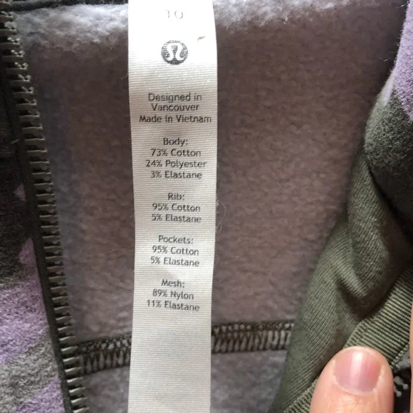 lululemon athletica Lavender and Olive Camo Zip Hoodie - Picture 4 of 8